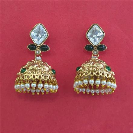 Kundan Jhumki With Carat Plating