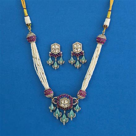 Kundan Classic Necklace with Mehndi Plating