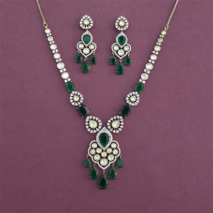 Kundan Classic Necklace With Mehndi Plating