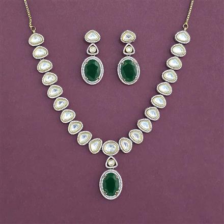 Kundan Classic Necklace With Mehndi Plating