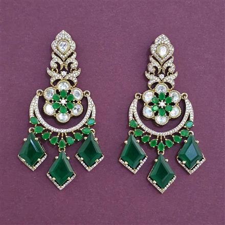 Kundan Classic Earring With Mehndi Plating