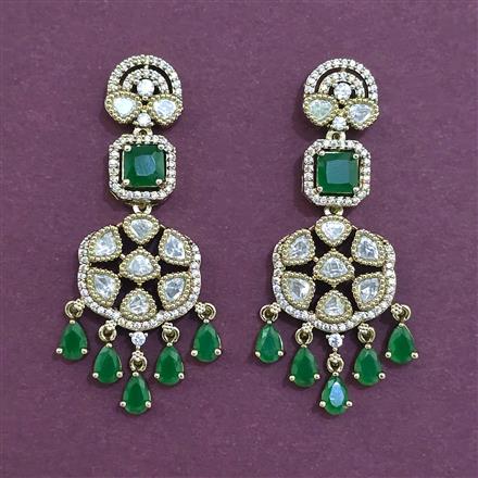 Kundan Classic Earring With Mehndi Plating