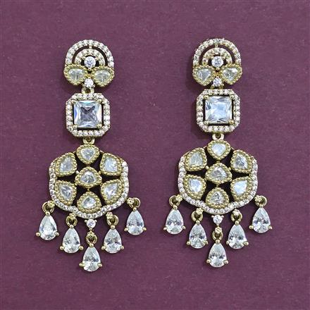 Kundan Classic Earring With Mehndi Plating