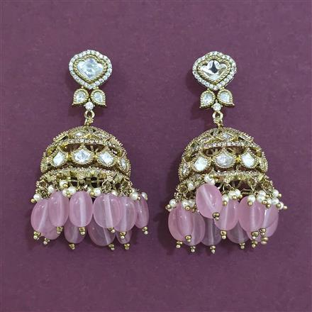 Kundan Jhumki With Mehndi Plating