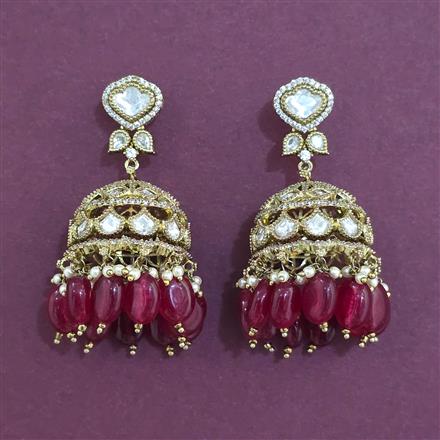 Kundan Jhumki With Mehndi Plating