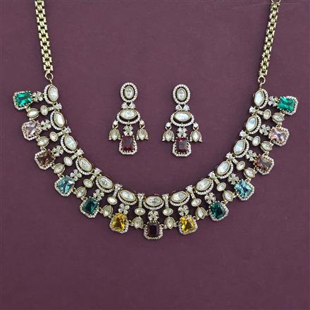 Kundan Classic Necklace With Mehndi Plating