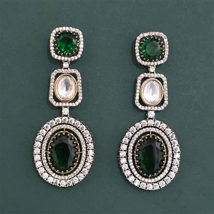 Kundan Classic Earring With Mehndi Plating