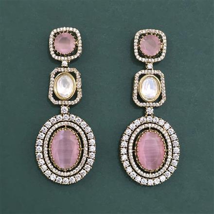 Kundan Classic Earring With Mehndi Plating