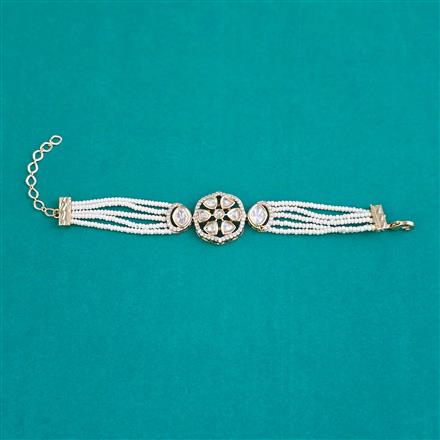 Kundan Adjustable Bracelet with Carat Plating