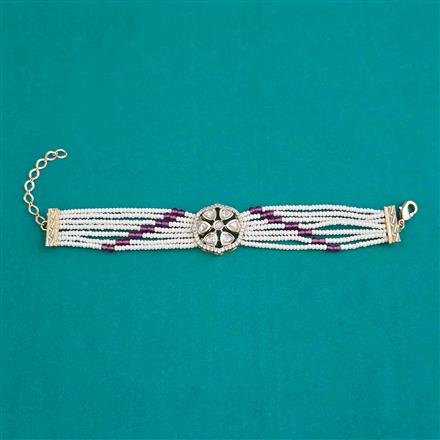Kundan Adjustable Bracelet with Carat Plating