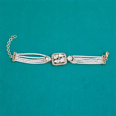 Kundan Adjustable Bracelet with Carat Plating