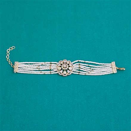 Kundan Adjustable Bracelet with Carat Plating
