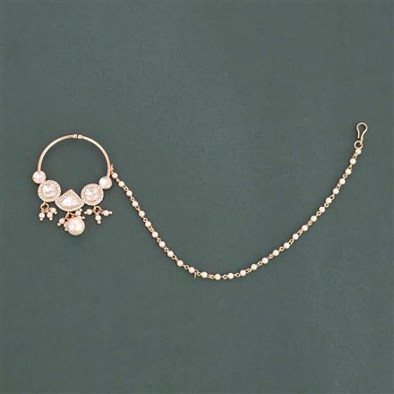Kundan Classic Nose Ring with Mehndi Plating Carat Plating