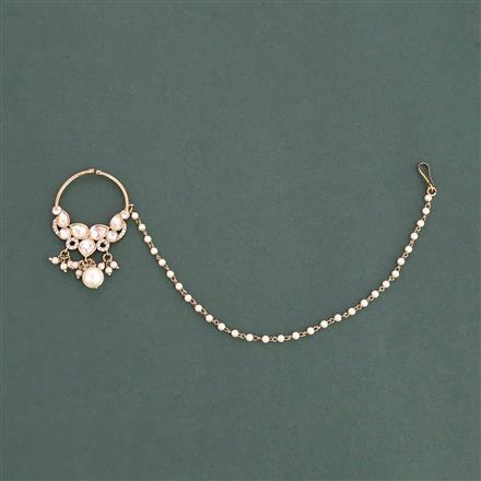 Kundan Classic Nose Ring with Mehndi Plating Carat Plating