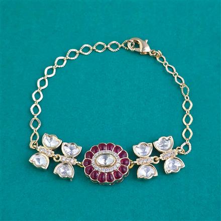 Kundan Adjustable Bracelet with Carat Plating