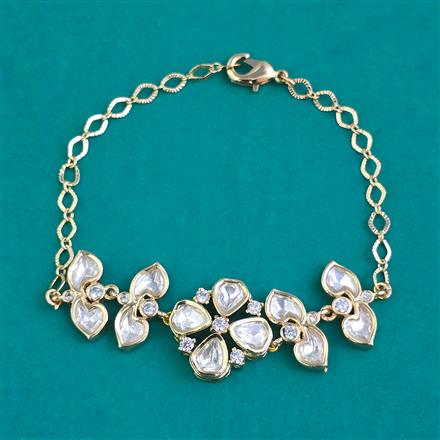 Kundan Adjustable Bracelet with Carat Plating