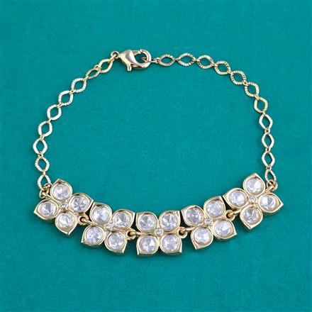 Kundan Adjustable Bracelet with Carat Plating