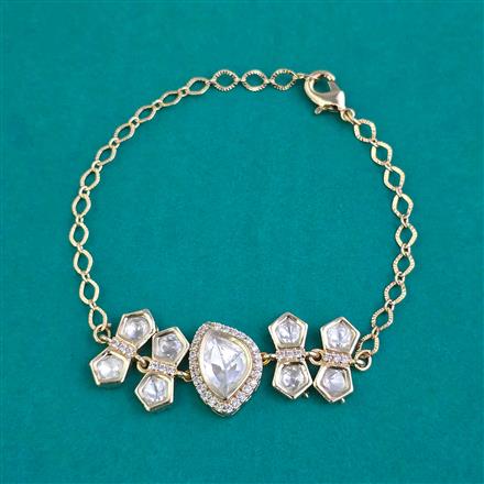 Kundan Adjustable Bracelet with Carat Plating