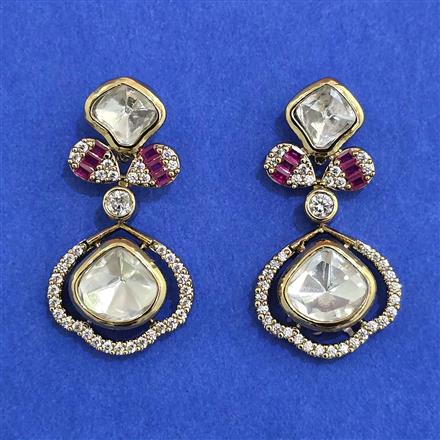 Kundan Classic Earring with Mehndi Plating