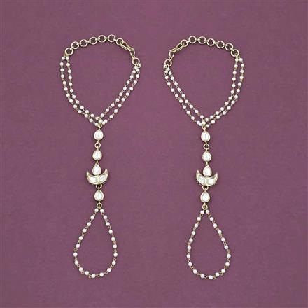 Kundan Moti Hath Pan with Mehndi Plating