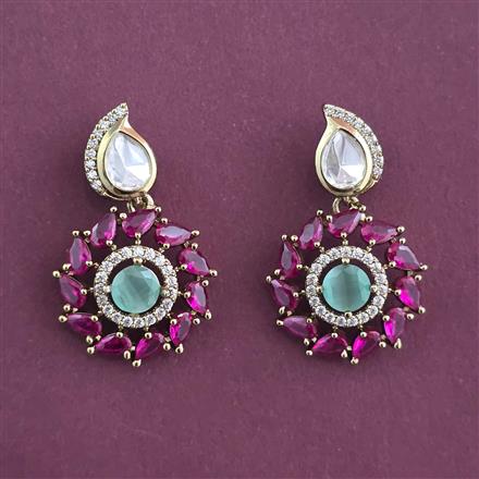 Kundan Classic Earring with Mehndi Plating