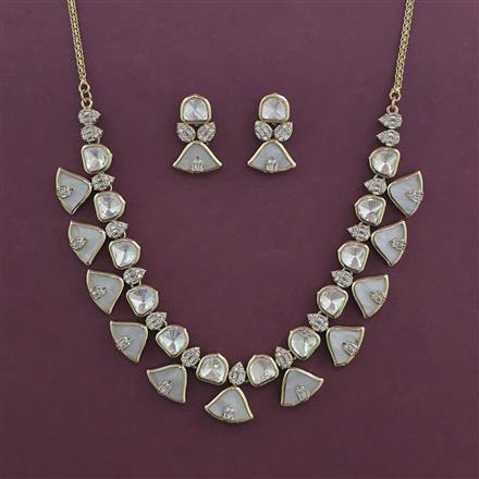 Kundan Choker Necklace with Mehndi Plating Carat Plating