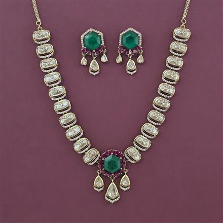 Kundan Classic Necklace with Mehndi Plating