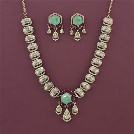 Kundan Classic Necklace with Mehndi Plating