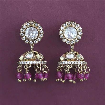 Kundan Jhumki with Mehndi Plating