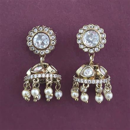 Kundan Jhumki with Mehndi Plating