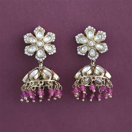Kundan Jhumki with Mehndi Plating
