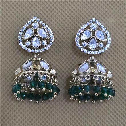 Kundan Jhumki with Mehndi Plating