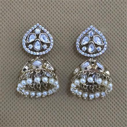 Kundan Jhumki with Mehndi Plating
