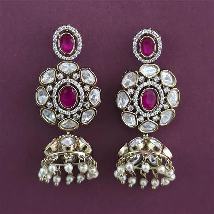Kundan Jhumki with Mehndi Plating