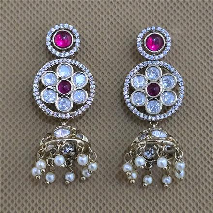 Kundan Jhumki with Mehndi Plating
