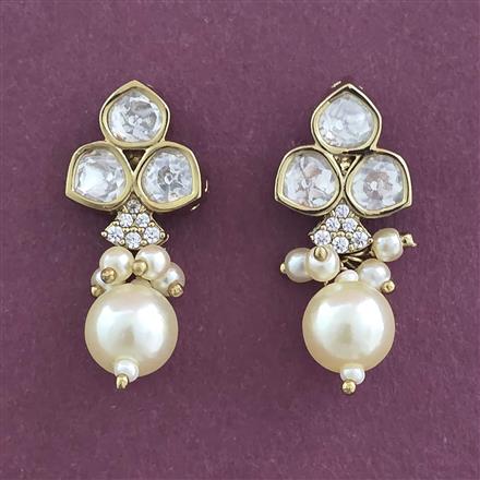 Kundan Classic Earring with Mehndi Plating
