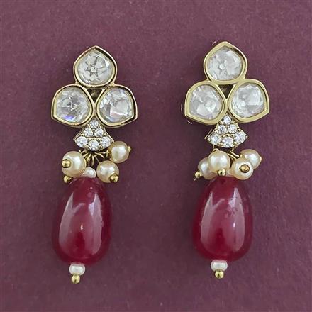 Kundan Classic Earring with Mehndi Plating