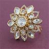 Kundan Adjustable Ring with Mehndi Plating Carat Plating