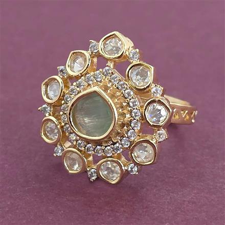 Kundan Adjustable Ring with Carat Plating