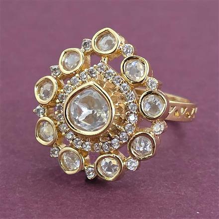 Kundan Adjustable Ring with Carat Plating