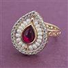 Kundan Adjustable Ring with Carat Plating