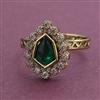 Kundan Adjustable Ring with Mehndi Plating
