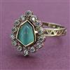 Kundan Adjustable Ring with Mehndi Plating