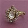 Kundan Adjustable Ring with Mehndi Plating