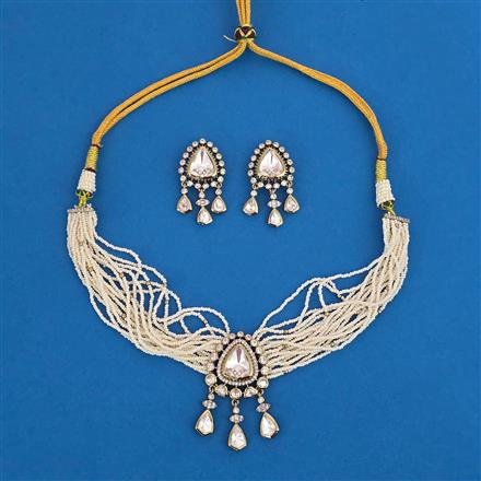 Kundan Choker Necklace with Mehndi Plating Carat Plating
