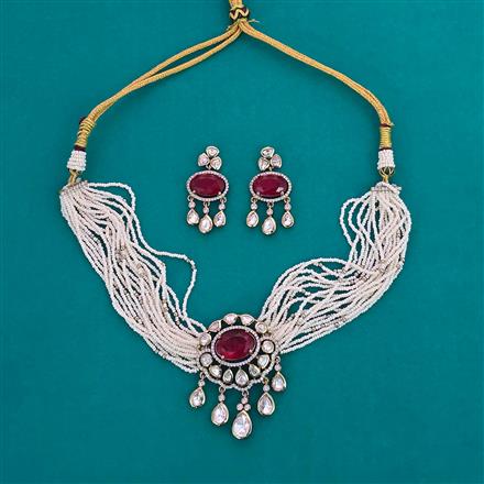 Kundan Choker Necklace with Mehndi Plating
