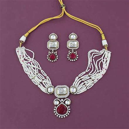 Kundan Choker Necklace with Mehndi Plating