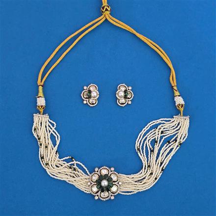 Kundan Choker Necklace with Mehndi Plating
