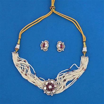 Kundan Choker Necklace with Mehndi Plating