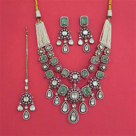 Kundan Classic Necklace with Mehndi Plating